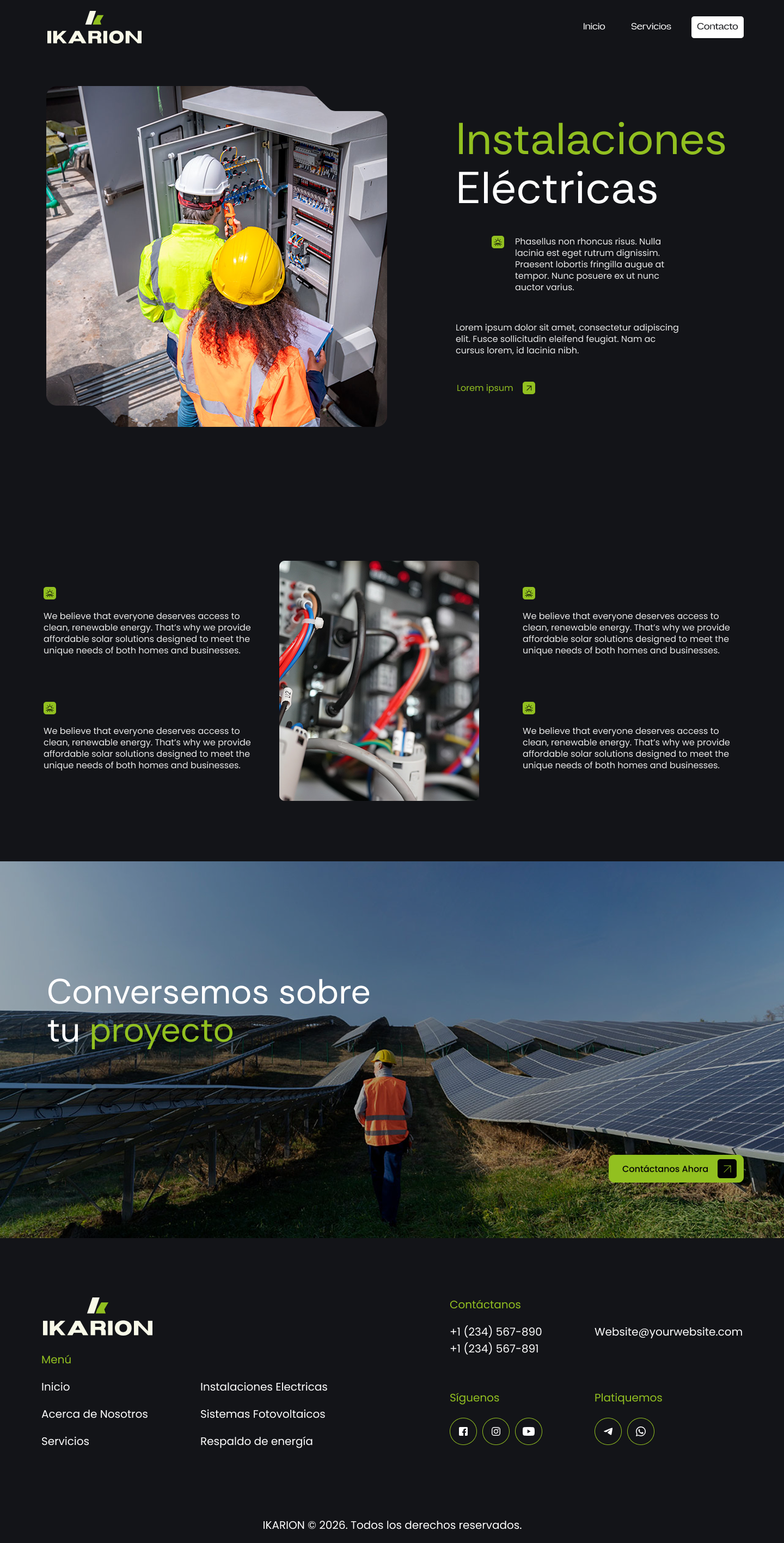 Obra de instalación eléctrica con canalización y equipo